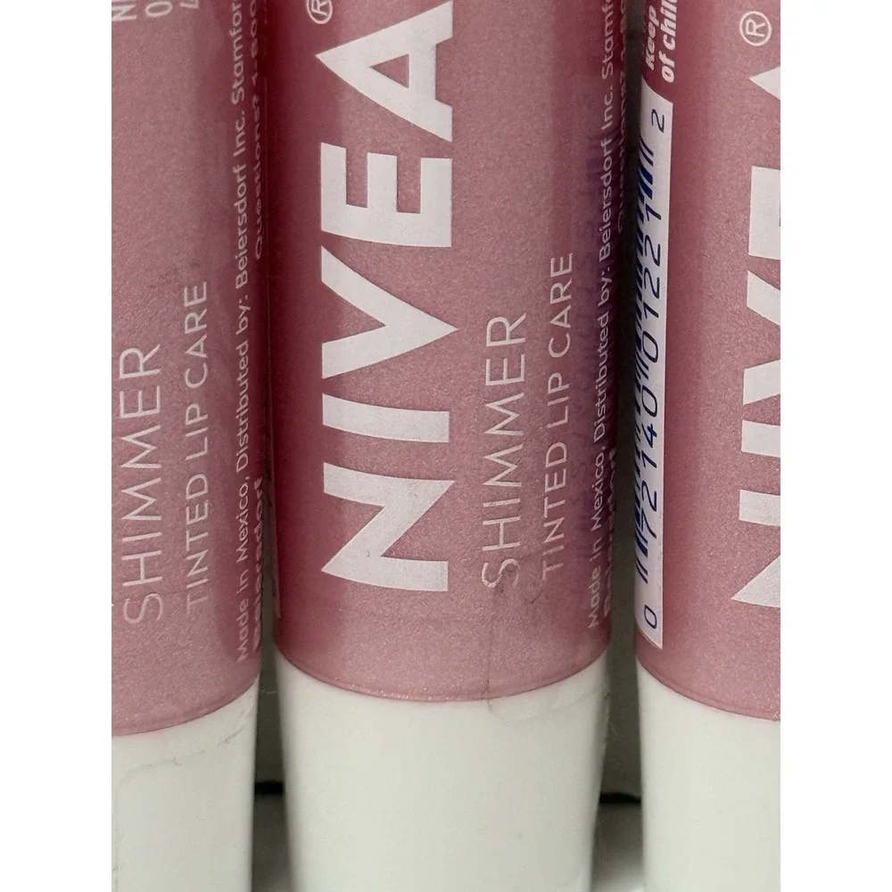 6 PACK Nivea SHIMMER Radiant Lip Care TINTED LIP Balm Stick 0.17oz